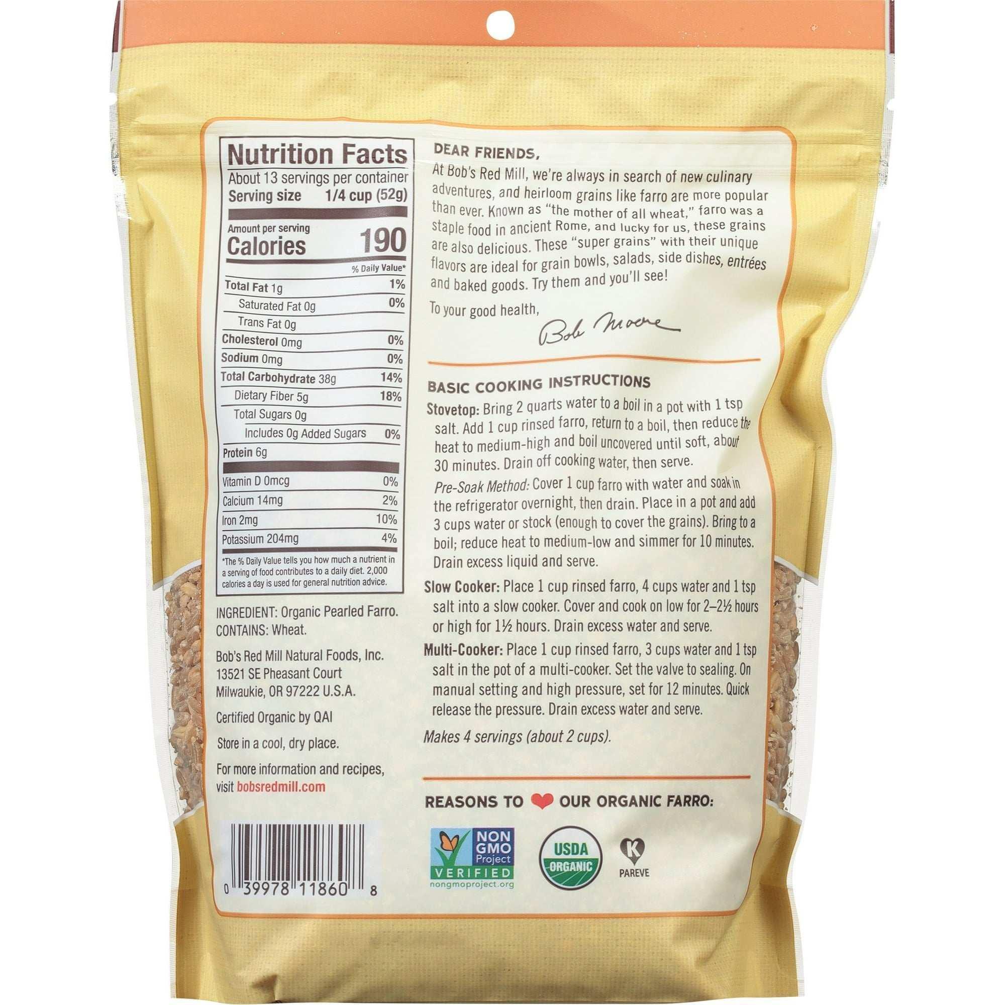 Bob's Red Mill Organic Farro Grain 24 oz - Image 10