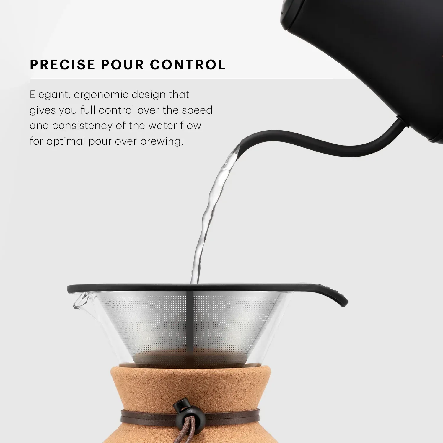 Bodum 8-Cup Electric Gooseneck Kettle, Black with Automatic Shut-off - Image 3