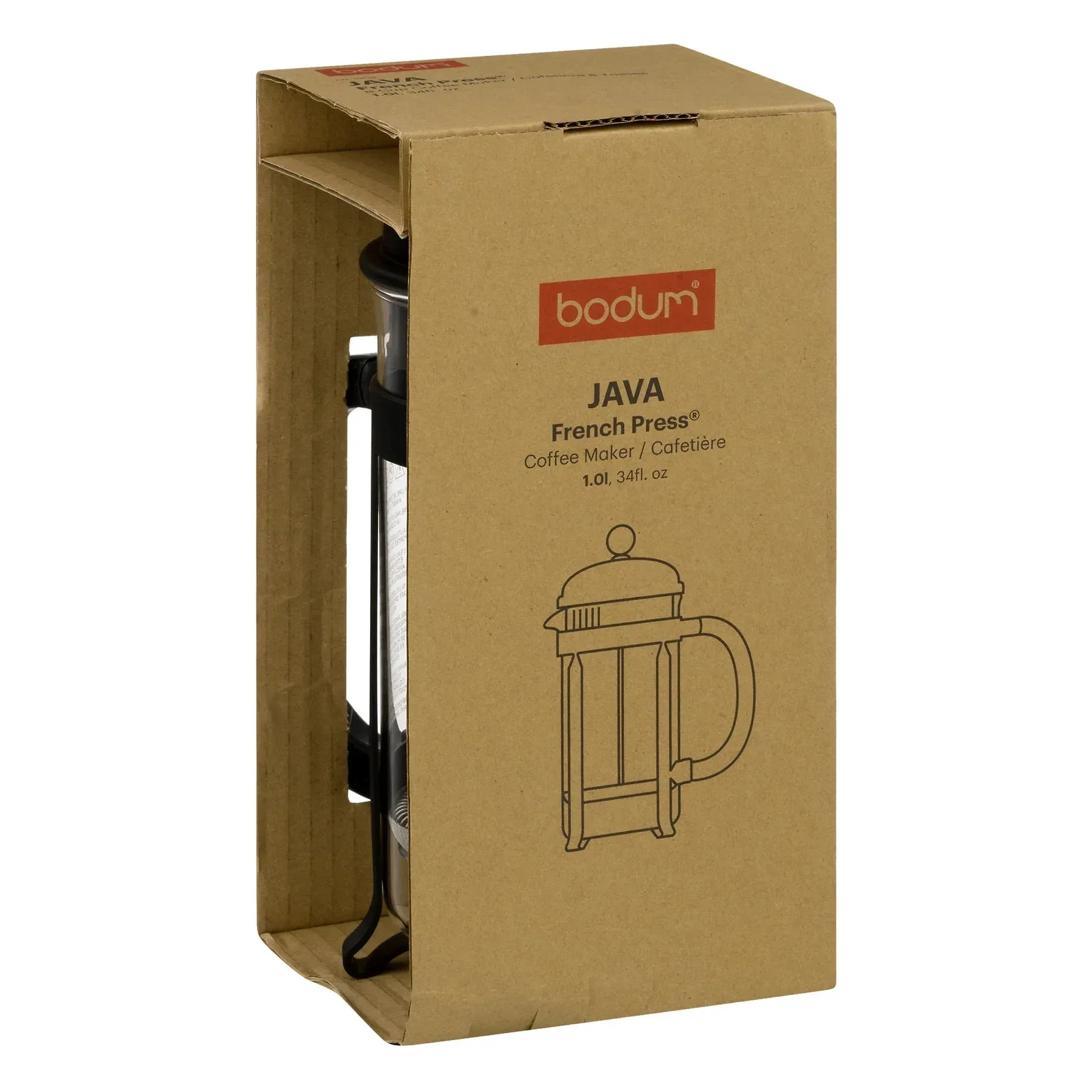 BODUM Java French Press Coffee Maker with Borosilicate Glass Carafe, 34 Ounce, Black - Image 3