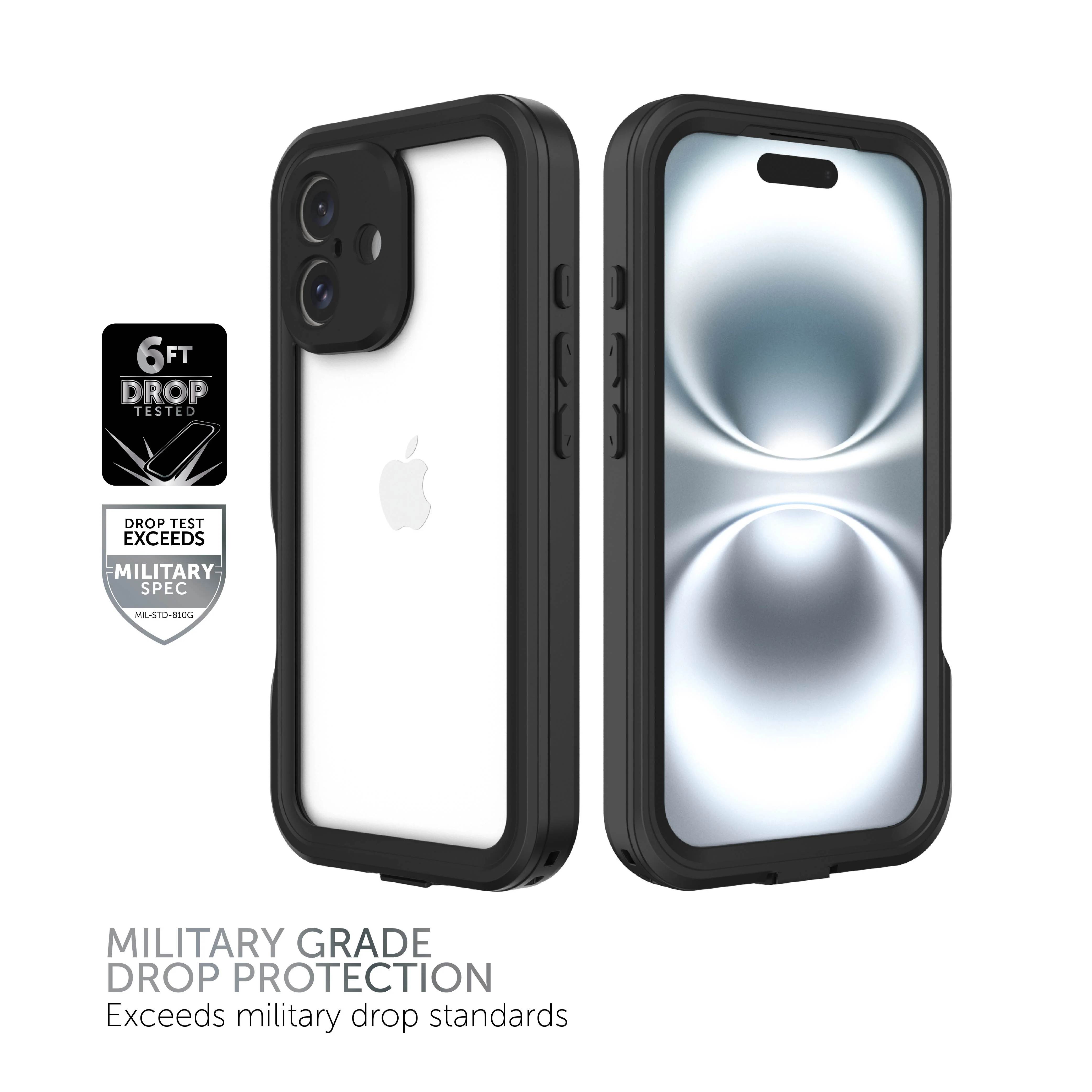 Body Glove Tidal Waterproof Phone Case for iPhone 16 - Black/Clear - Image 4