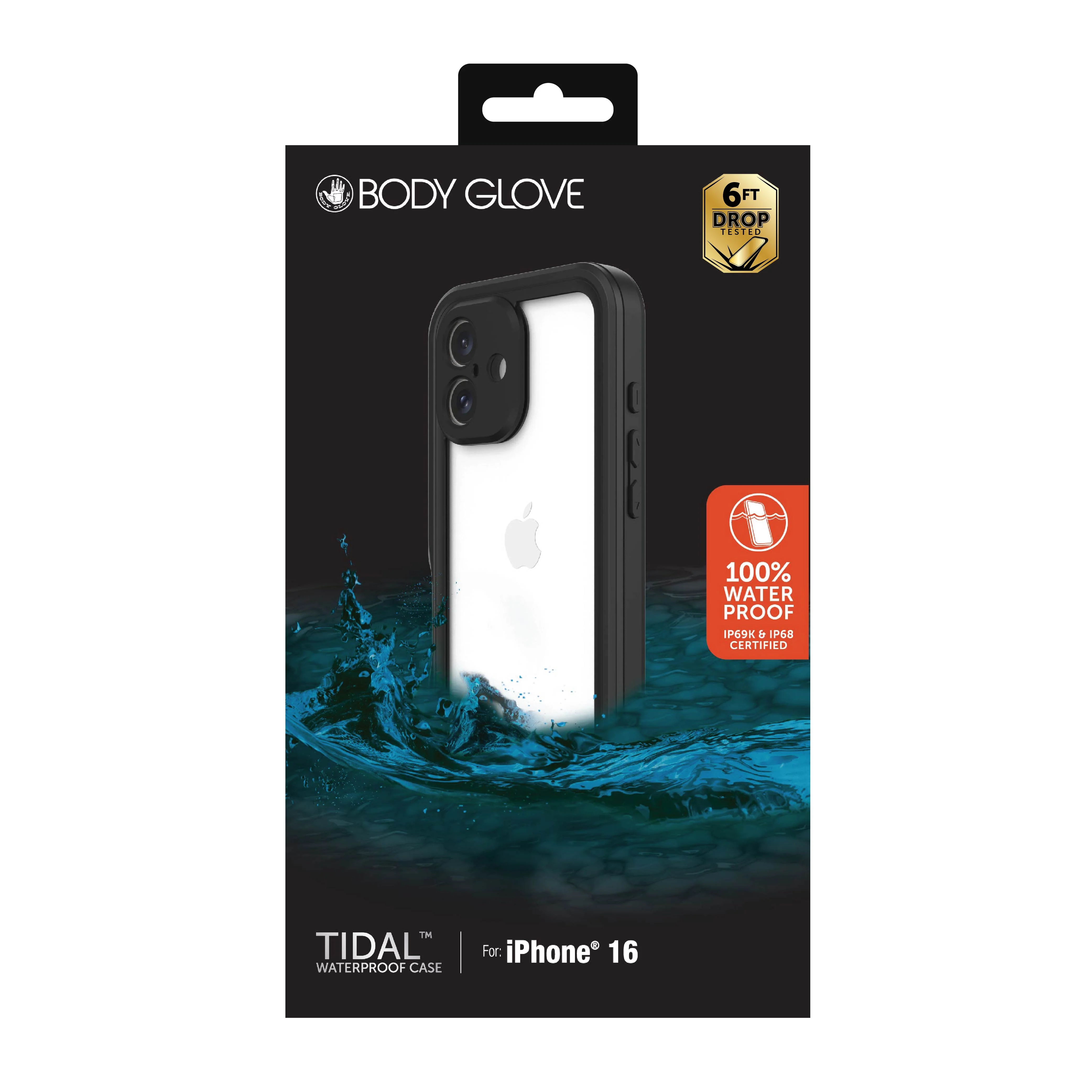 Body Glove Tidal Waterproof Phone Case for iPhone 16 - Black/Clear - Image 9