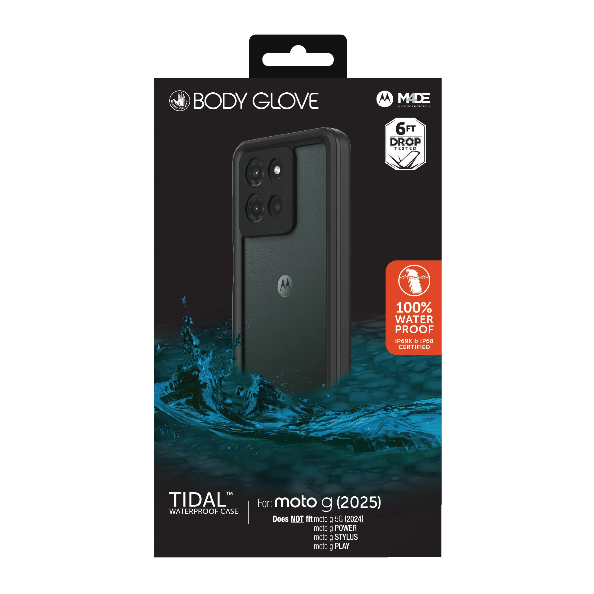 Body Glove Tidal Waterproof Phone Case for Motorola moto g (2025) - Black/Clear - Image 9
