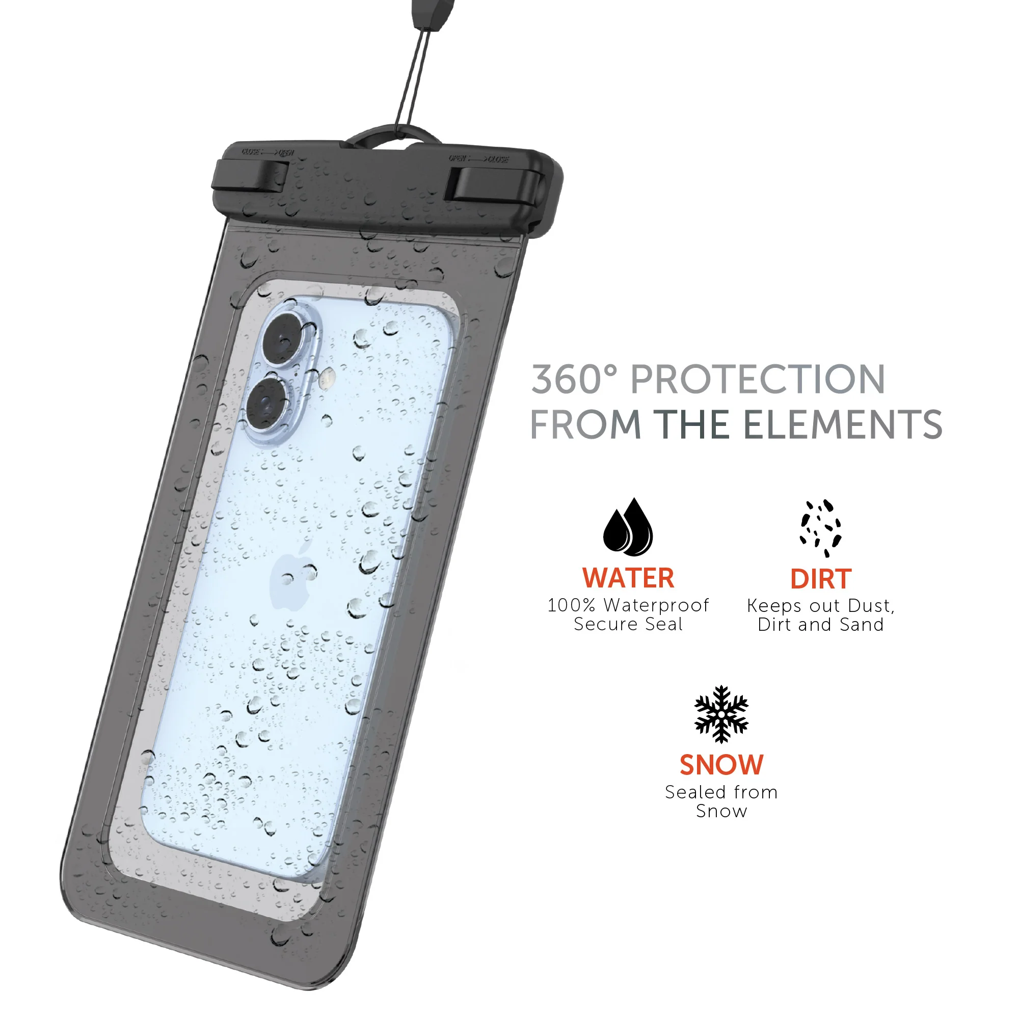 Body Glove Tidal Waterproof Phone Pouch - Black/Clear - Image 3