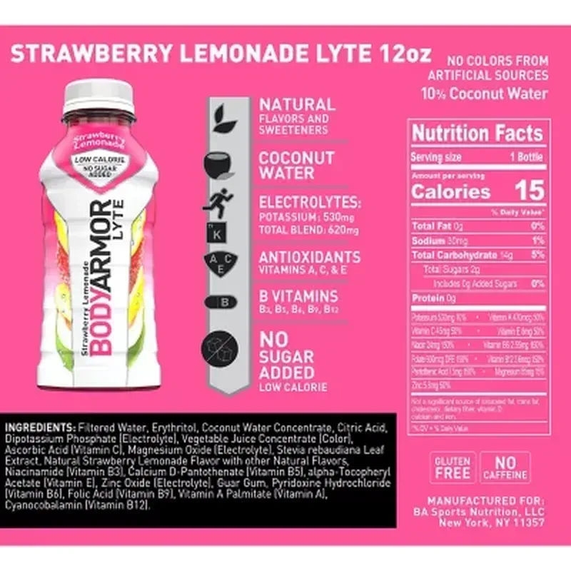 BODYARMOR LYTE Sports Drink Variety Pack 12 Fl. Oz., 24 Pk. - Image 7