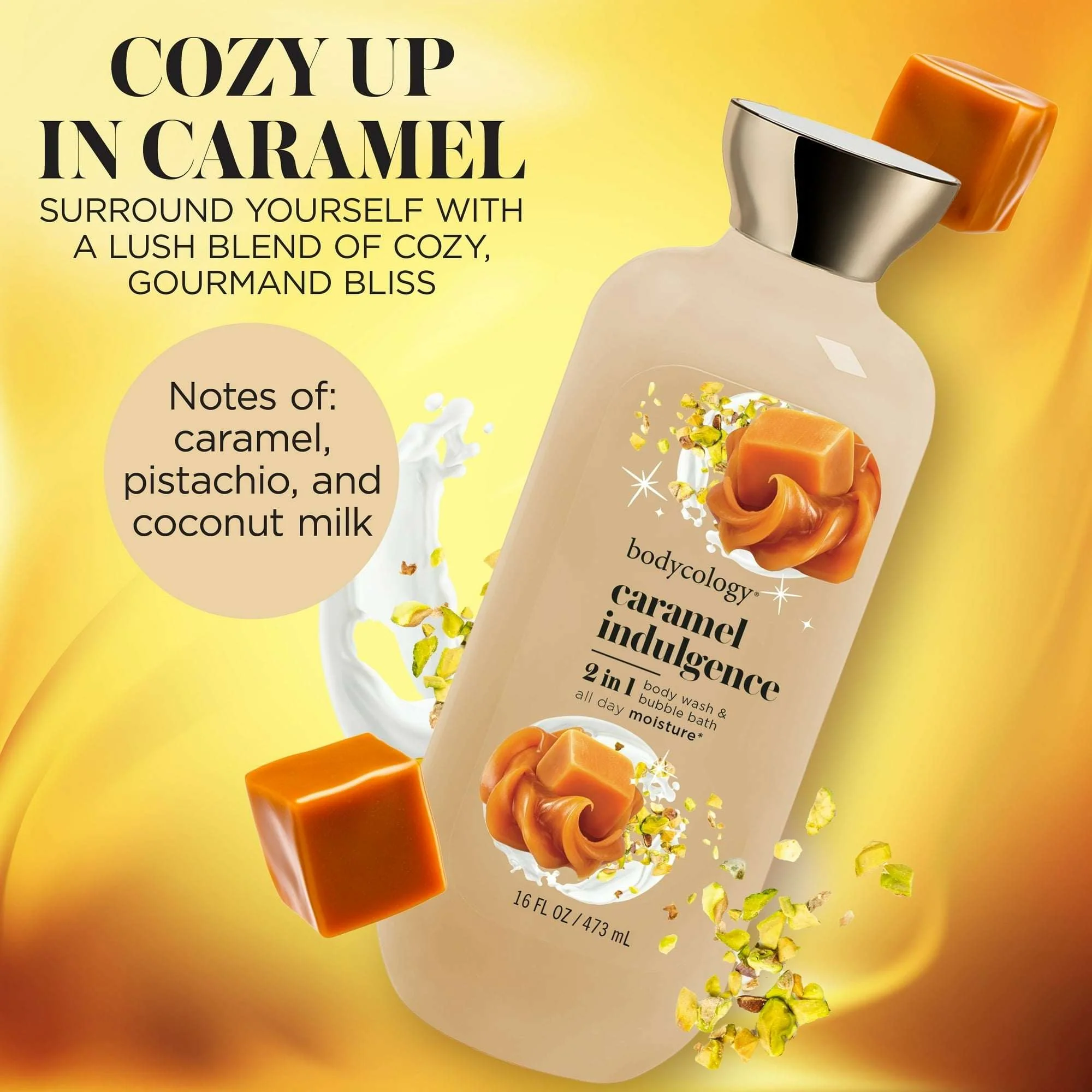 Bodycology 2-in-1 Body Wash & Bubble Bath, Caramel Indulgence, 16 fl oz - Image 3