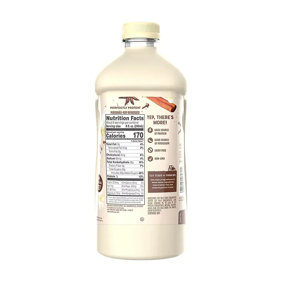 Bolthouse Farms Perfectly Protein Vanilla Chai Tea Soy Beverage, 52 oz. - Image 4