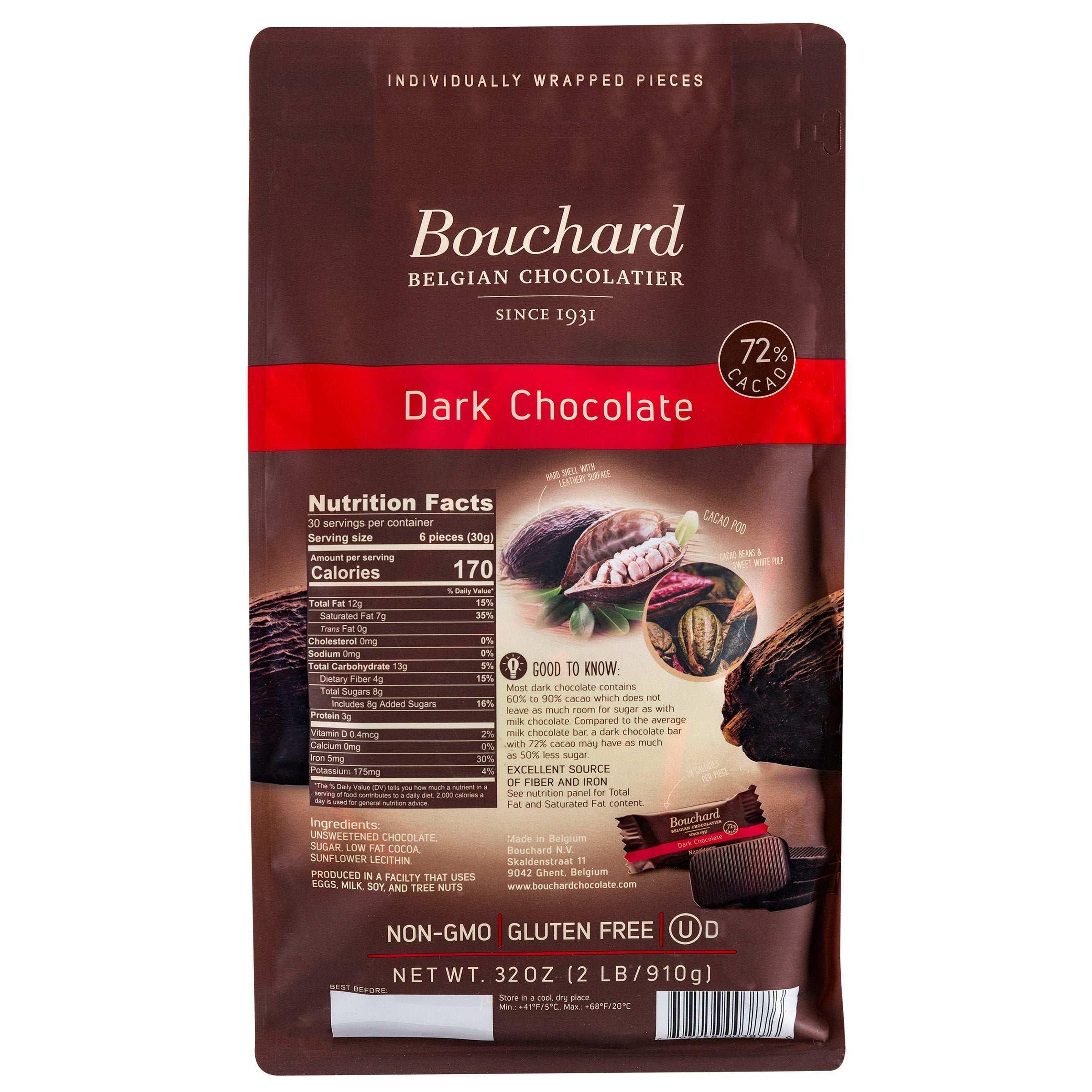 Bouchard Belgian Napolitains Premium Dark Chocolate 32 oz, 2-pack - Image 2
