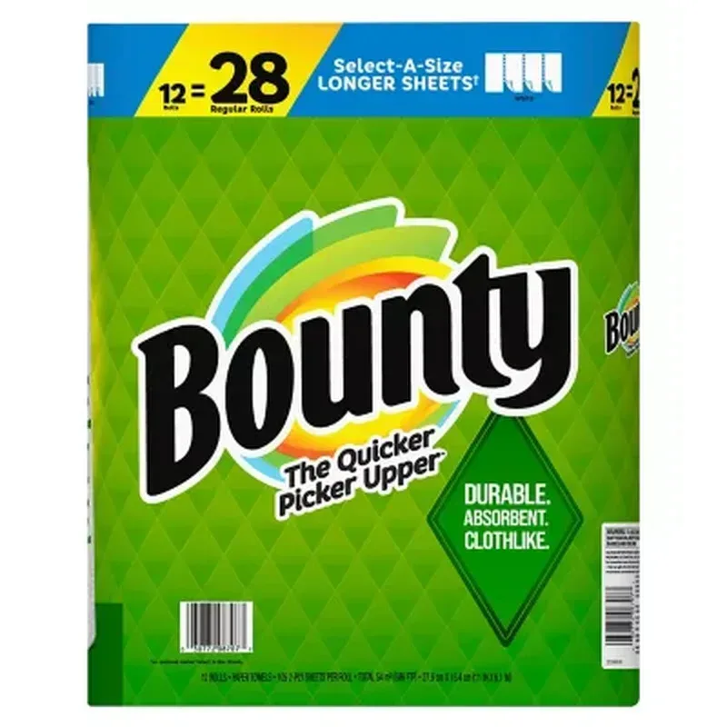 Bounty Select-A-Size Paper Towels, White (105 Sheets/Roll, 12 Rolls) - Image 10