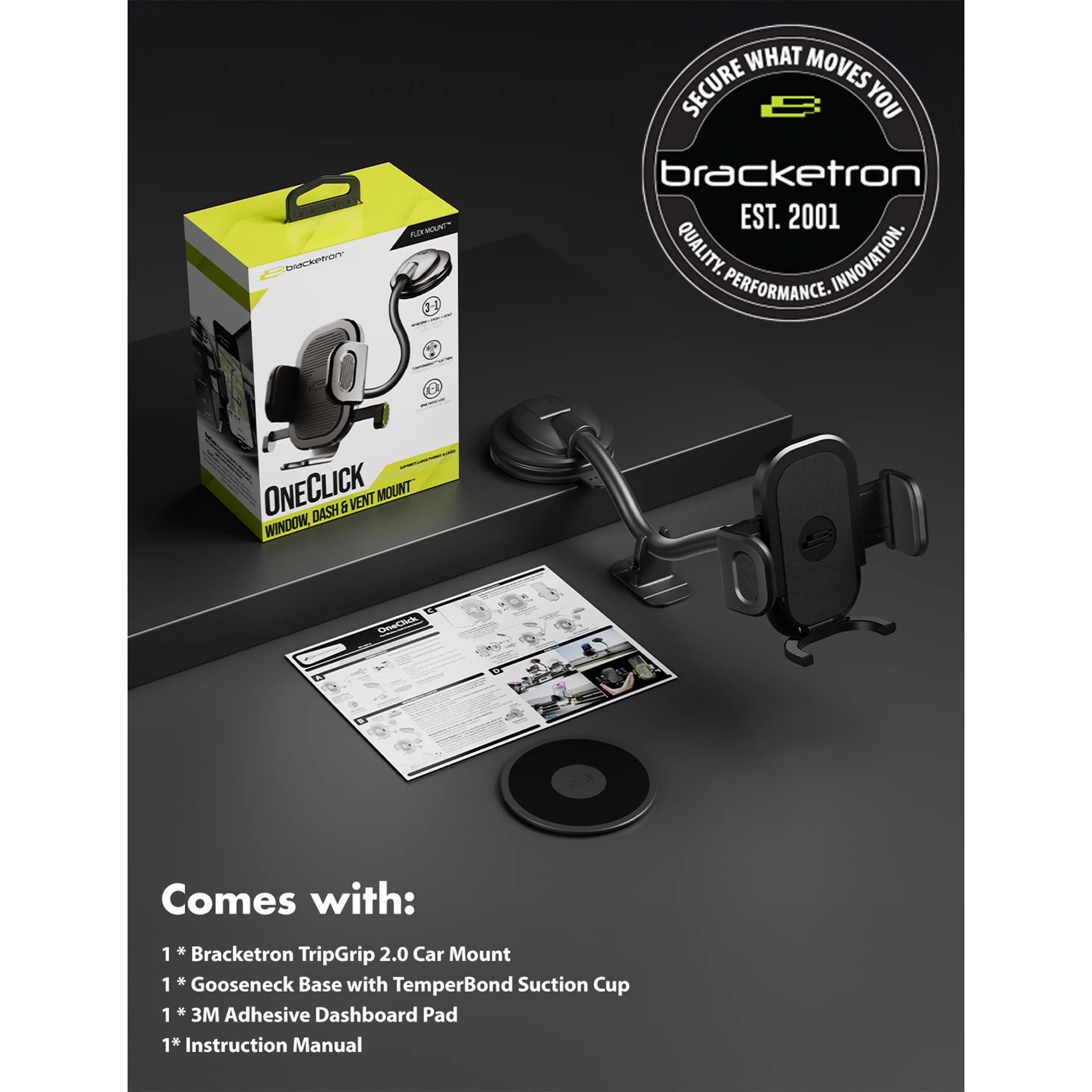 Bracketron TripGrip Flex Car Vent Phone Mount, Adjustable Cell Phone Mount Fits Most Phones - Image 8