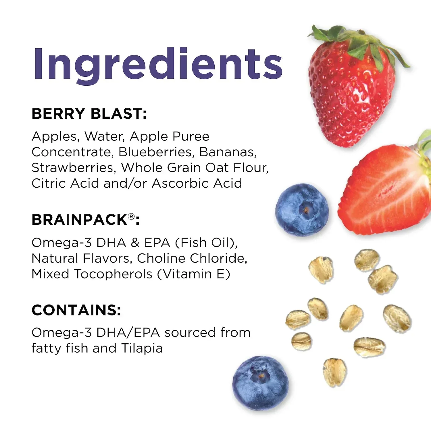 Brainiac Fruit and Oat Smoothie Pouches, 20 pk. - Image 3