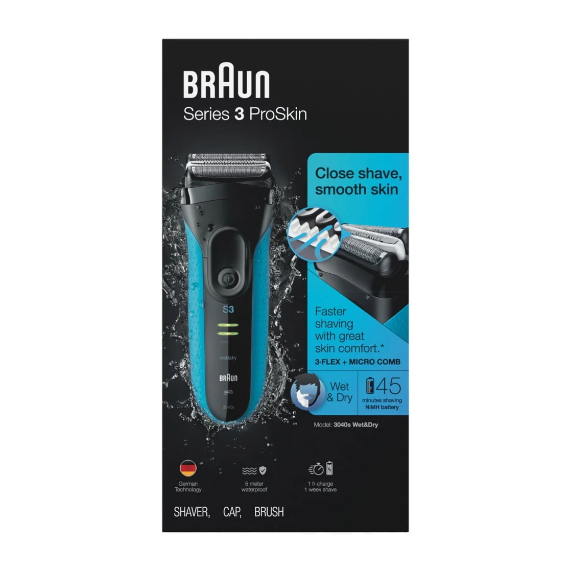 Braun Electric Shaver Series 3, ProSkin 3040s, Wet & Dry with Precision Trimmer - Image 10