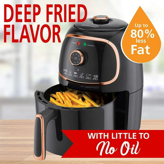 Brentwood Appliances AF-202BKC 2 Quart Small Air Fryer Copper with Timer and Temp Control - Image 3