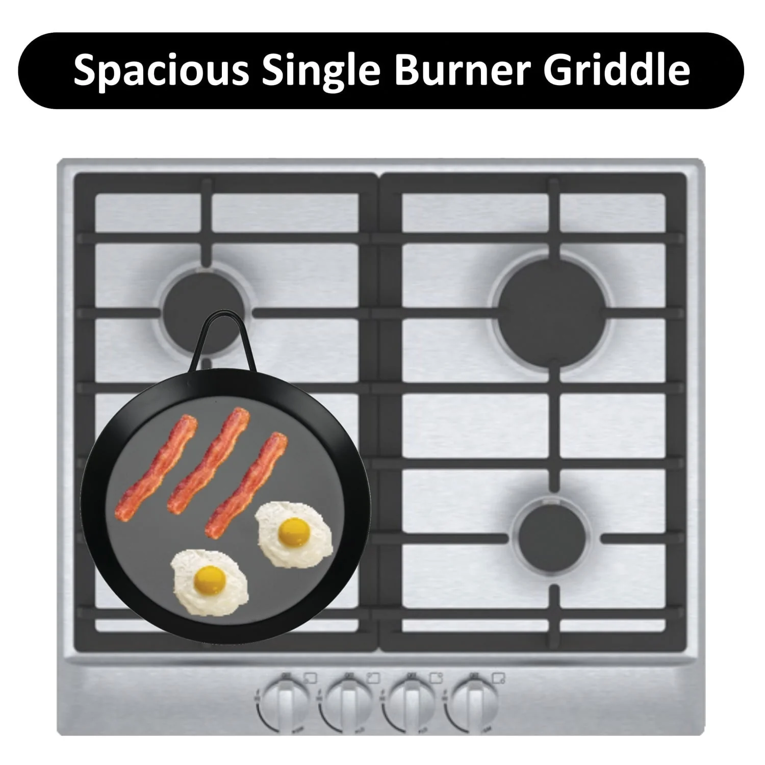 Brentwood Carbon Steel Nonstick Round Comal Griddle for Single Burner (9.5 In.) - Image 2