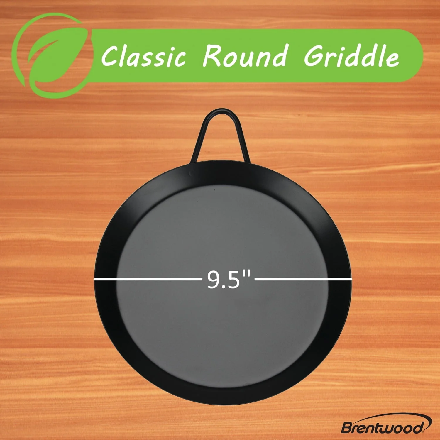 Brentwood Carbon Steel Nonstick Round Comal Griddle for Single Burner (9.5 In.) - Image 5