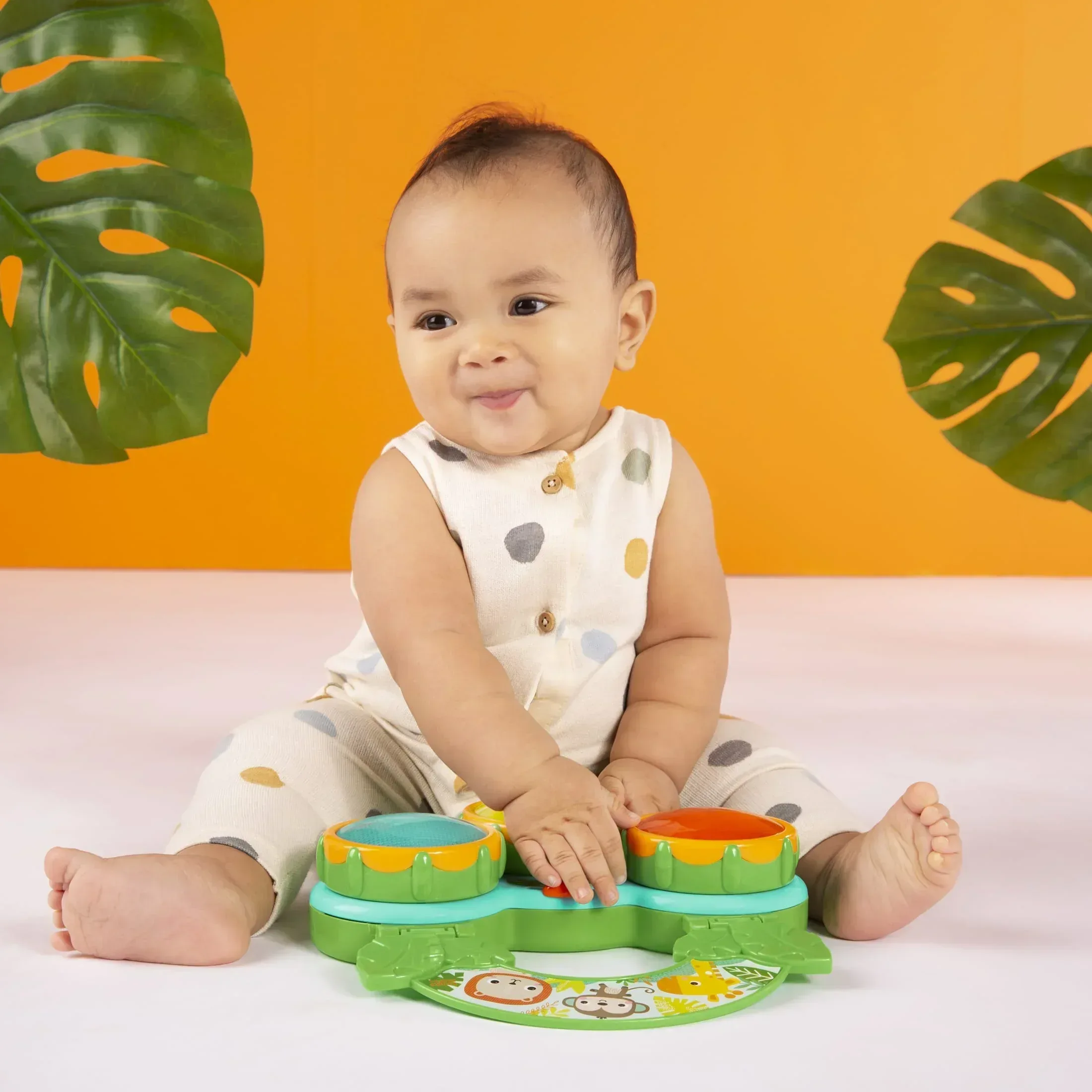 Bright Starts Safari Beats Musical Drum Toy with Lights, Ages 3 Months +, Infant and Toddler, Unisex - Image 8