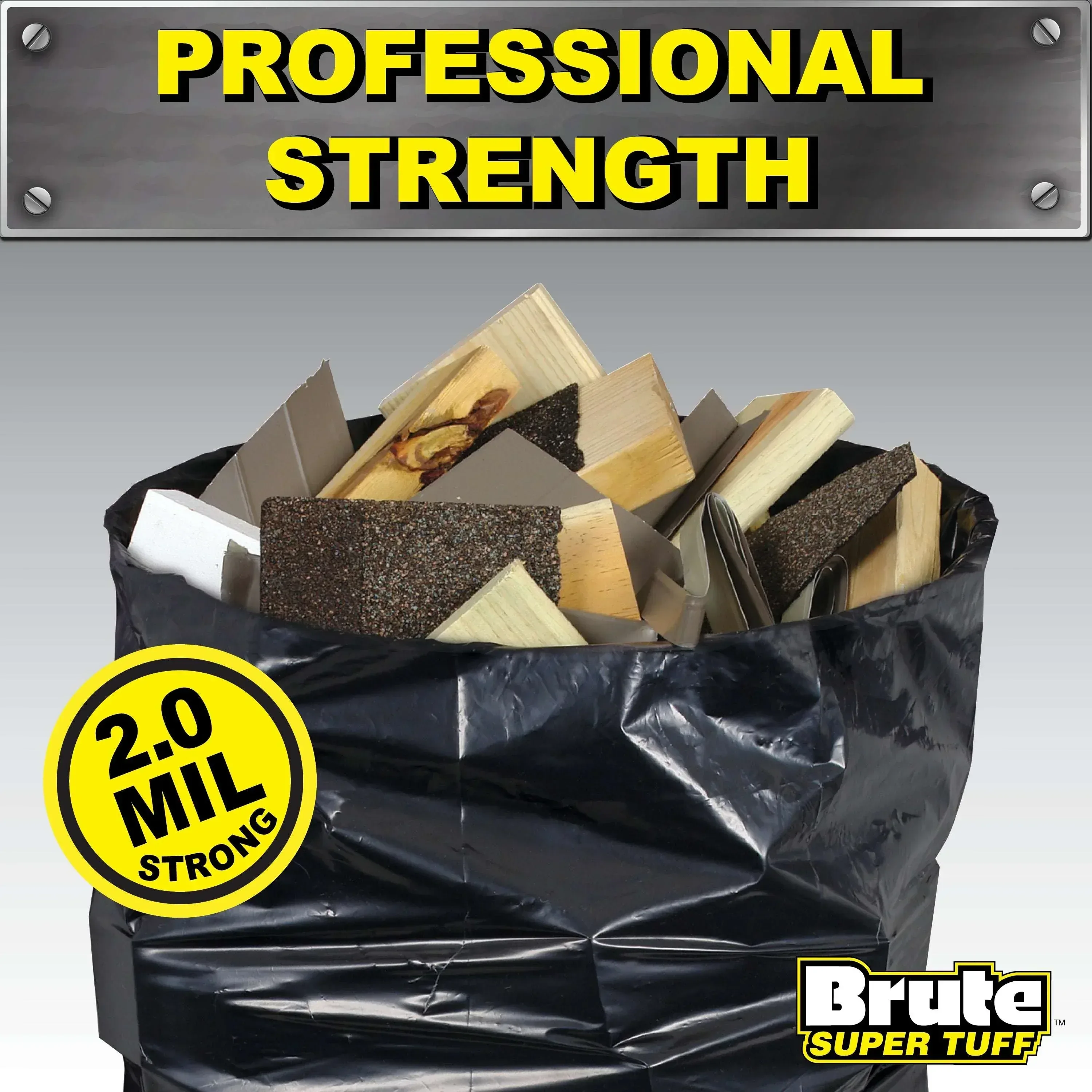 Brute Super Tuff® Contractor Bags, 55 Gallon, 20 Bags (Twist Tie) - Image 5
