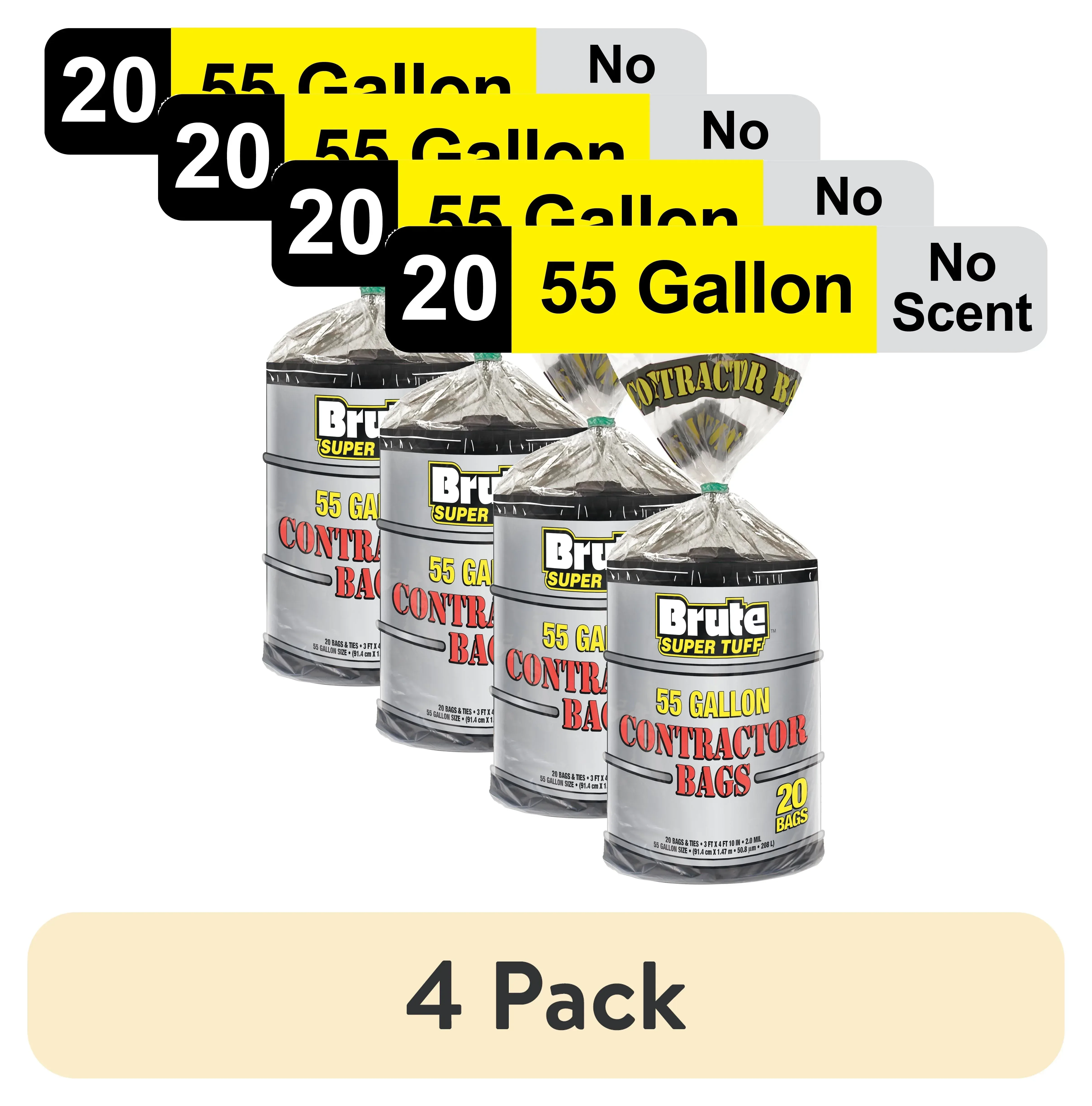 Brute Super Tuff® Contractor Bags, 55 Gallon, 20 Bags (Twist Tie) - Image 9