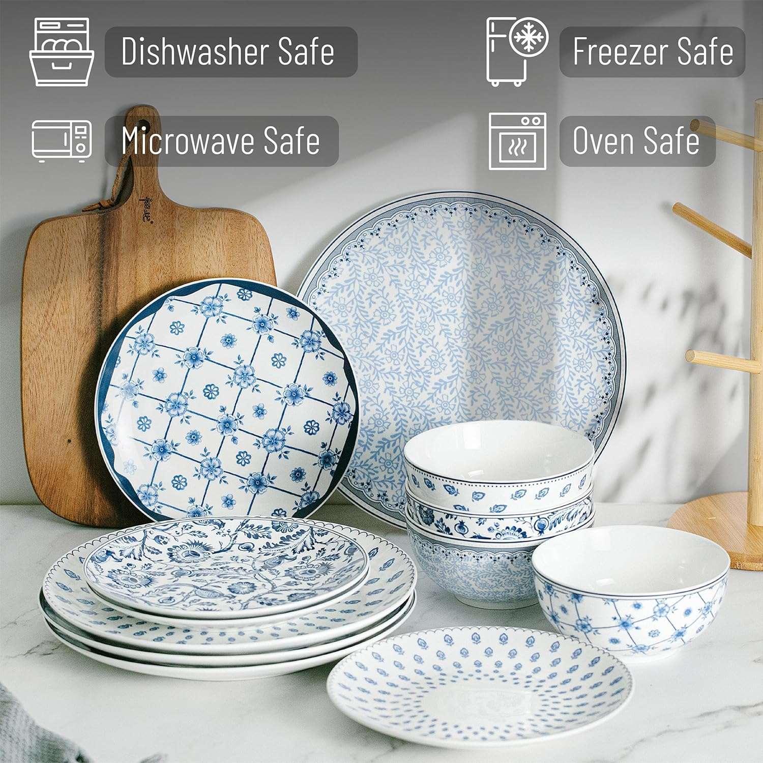 BTaT- Dinnerware Sets for 4, 12 pcs, Ceramic Dinnerware Sets - Image 4