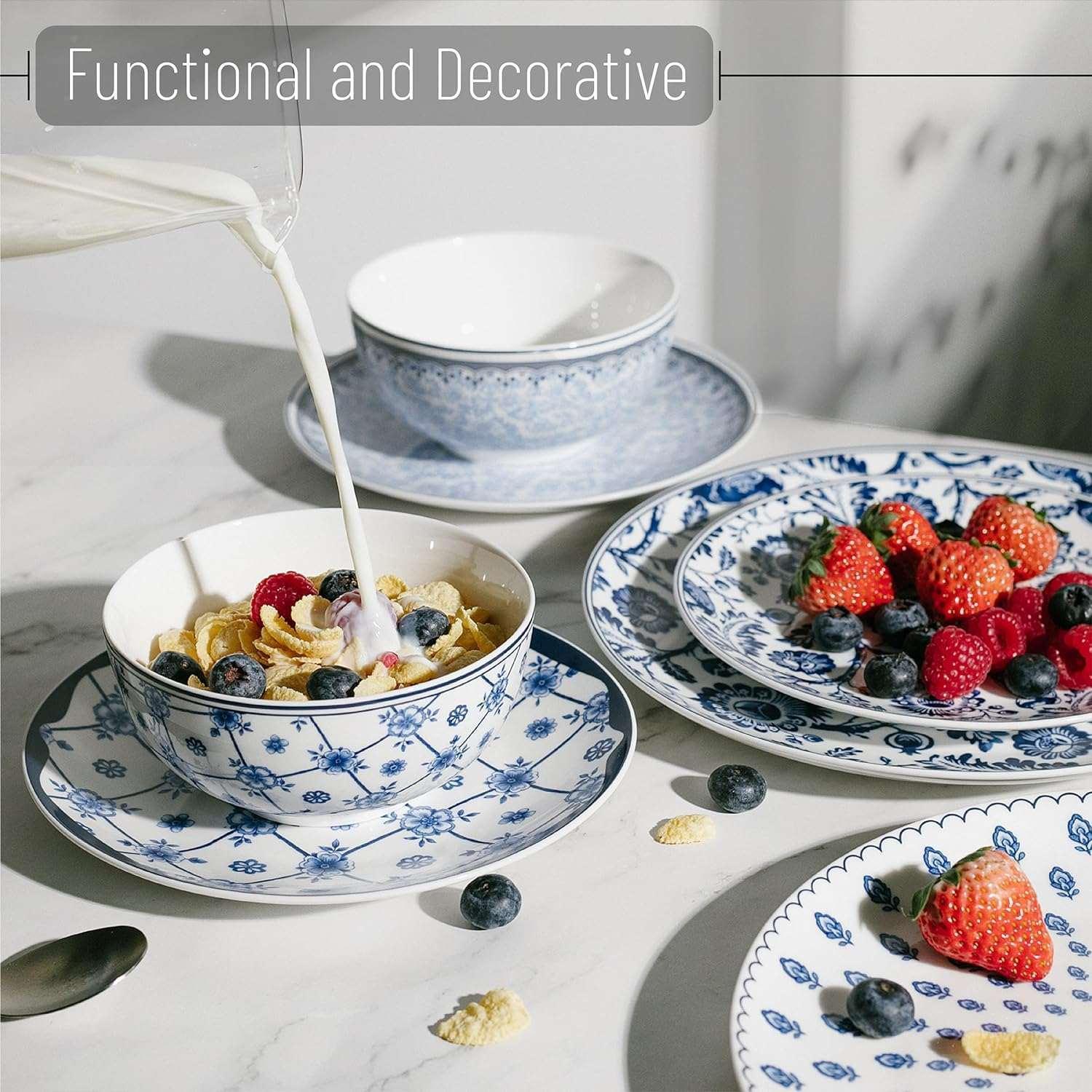 BTaT- Dinnerware Sets for 4, 12 pcs, Ceramic Dinnerware Sets - Image 5