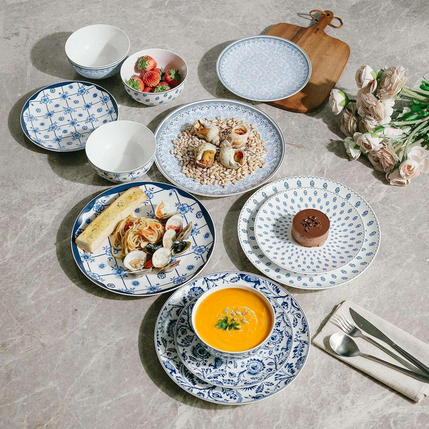 BTaT- Dinnerware Sets for 4, 12 pcs, Ceramic Dinnerware Sets - Image 6