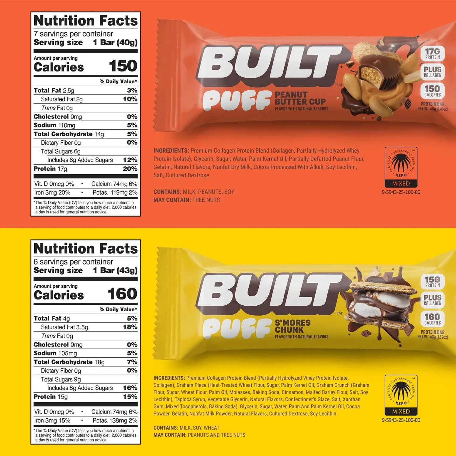 Built Bar Puff & Chunk Protein Bars, Variety Pack, 13 ct. - Image 2