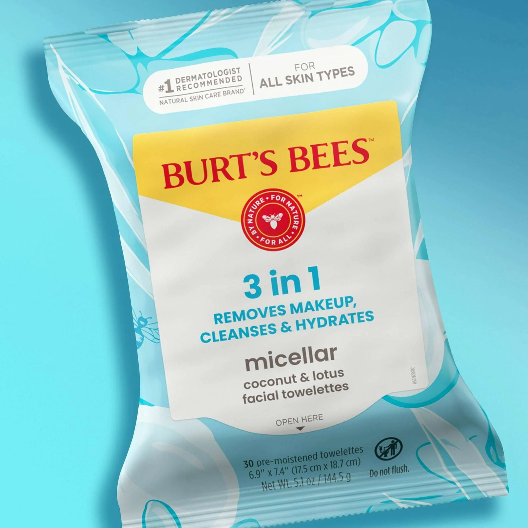Burt's Bees Micellar Coconut and Lotus Facial Towelettes, 30 Count - Image 8