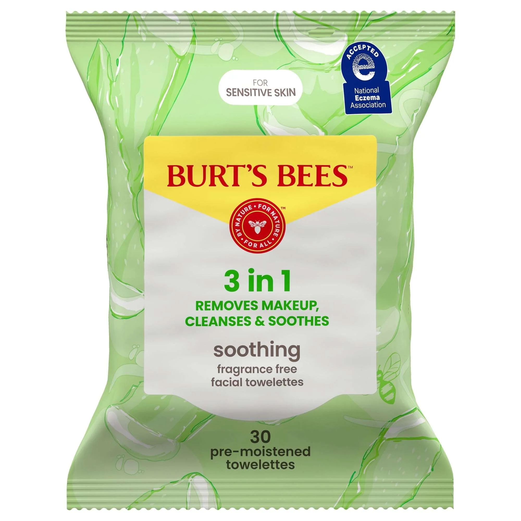 Burt's Bees Soothing Fragrance Free Facial Towelettes, 30 ct. Pack