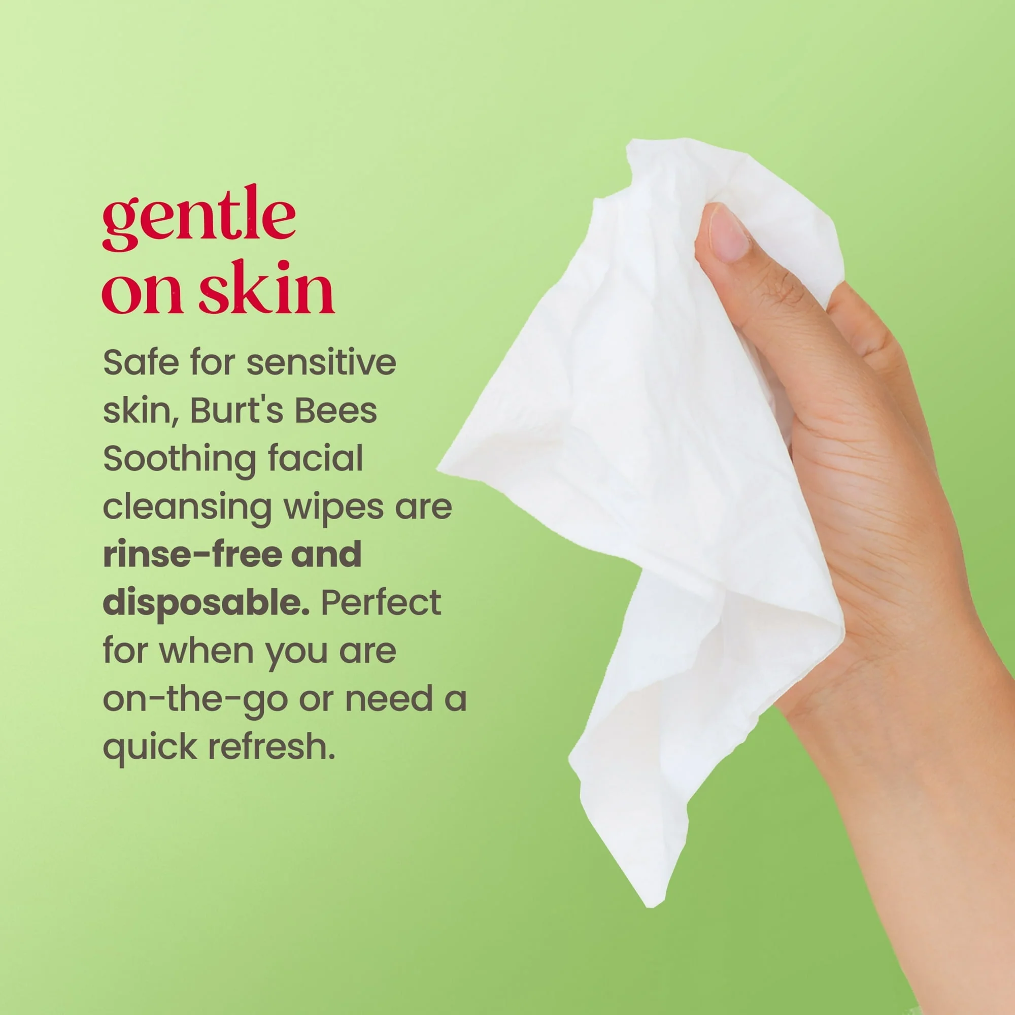 Burt's Bees Soothing Fragrance Free Facial Towelettes, 30 ct. Pack - Image 3