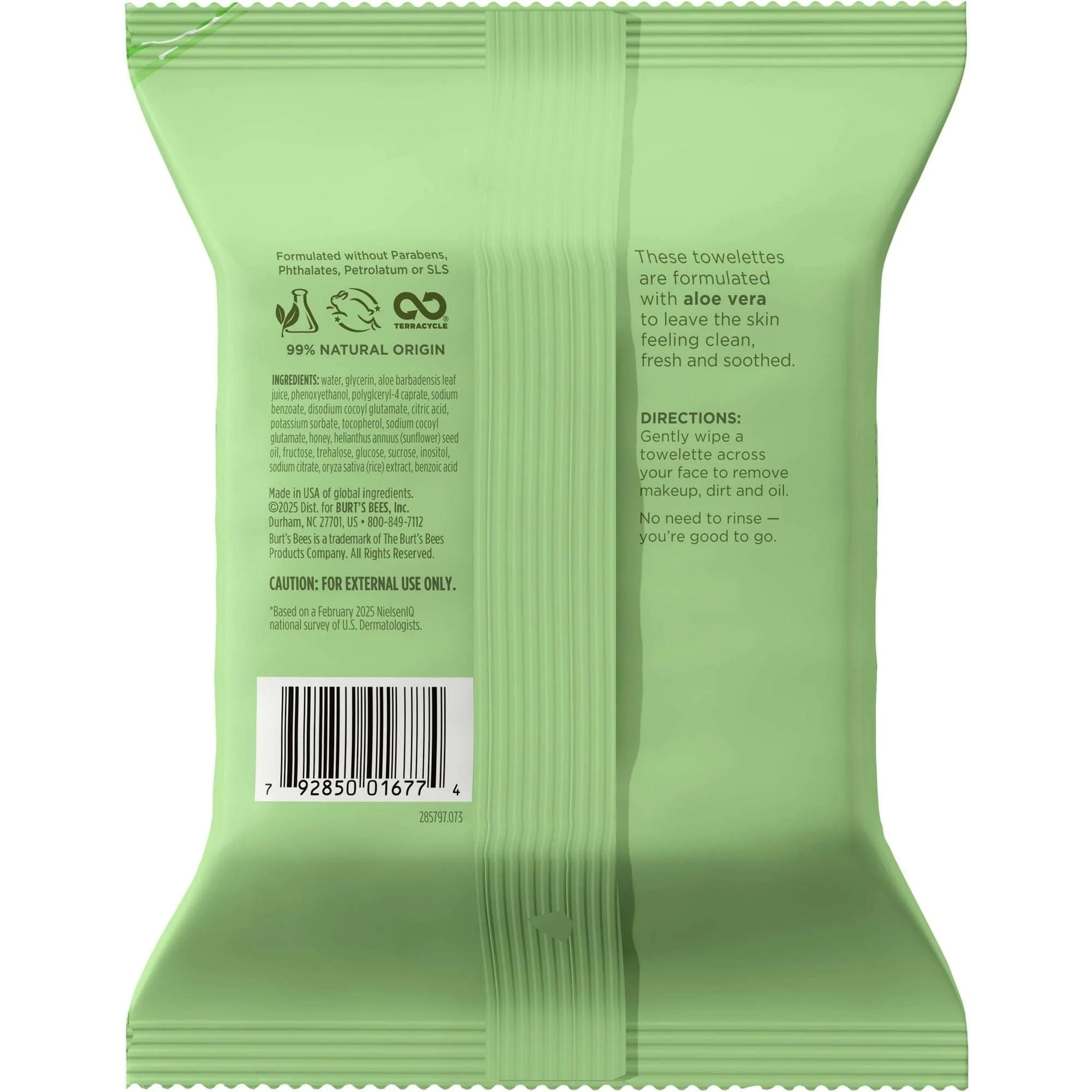 Burt's Bees Soothing Fragrance Free Facial Towelettes, 30 ct. Pack - Image 9