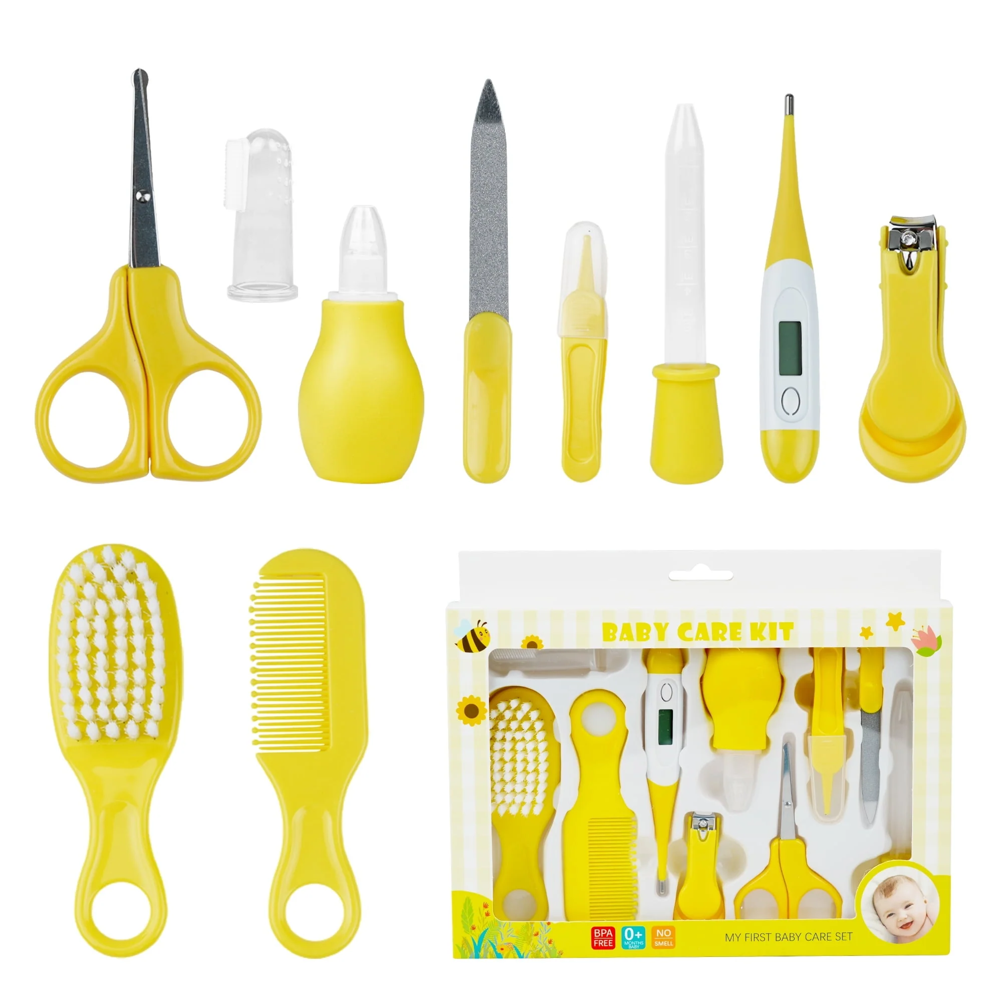 BUSATIA 10 in 1 Baby Healthcare and Grooming Kit,Safety Newborn Nursery Care Set, with Hair Brush Comb,Nail Clipper,Thermometer,Pacifier Clip,Nasal Aspirator for Newborn Infant Baby - Image 14