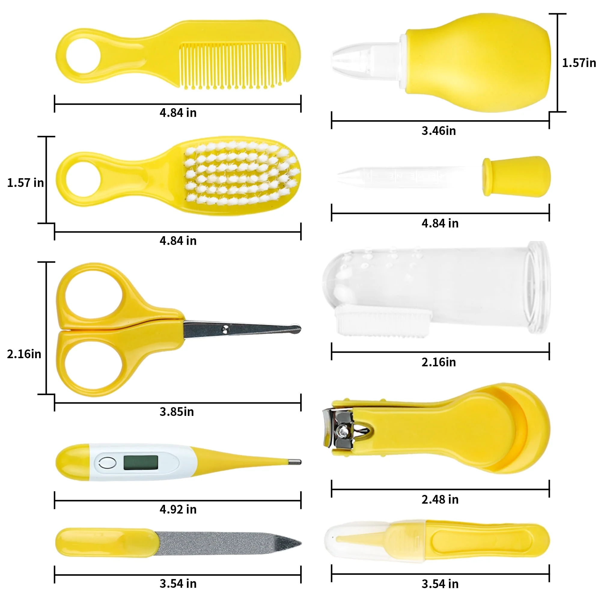 BUSATIA 10 in 1 Baby Healthcare and Grooming Kit,Safety Newborn Nursery Care Set, with Hair Brush Comb,Nail Clipper,Thermometer,Pacifier Clip,Nasal Aspirator for Newborn Infant Baby - Image 15