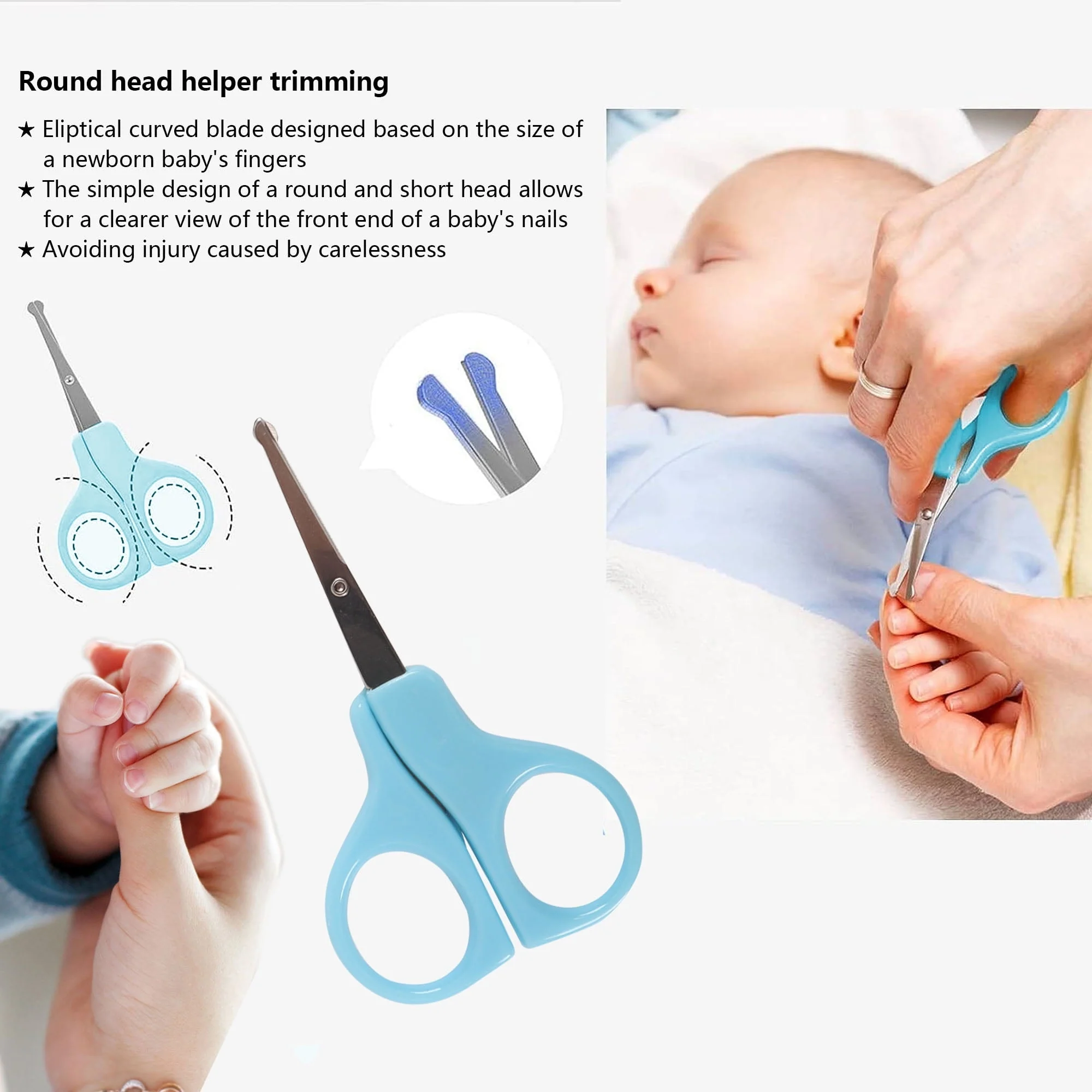 BUSATIA 10 in 1 Baby Healthcare and Grooming Kit,Safety Newborn Nursery Care Set, with Hair Brush Comb,Nail Clipper,Thermometer,Pacifier Clip,Nasal Aspirator for Newborn Infant Baby - Image 4