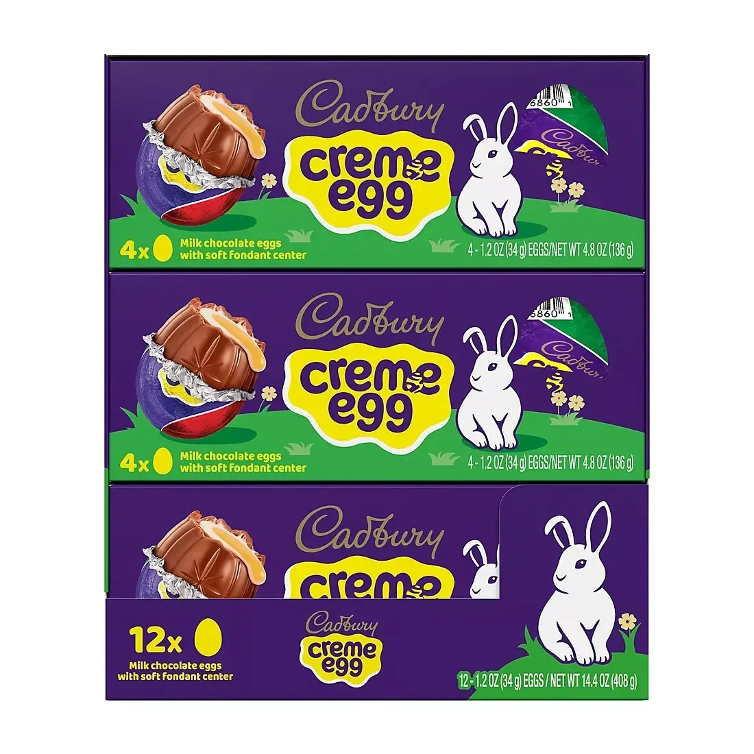 Cadbury Creme Egg, Milk Chocolate and Fondant, Easter Candy Eggs, 12 ct.