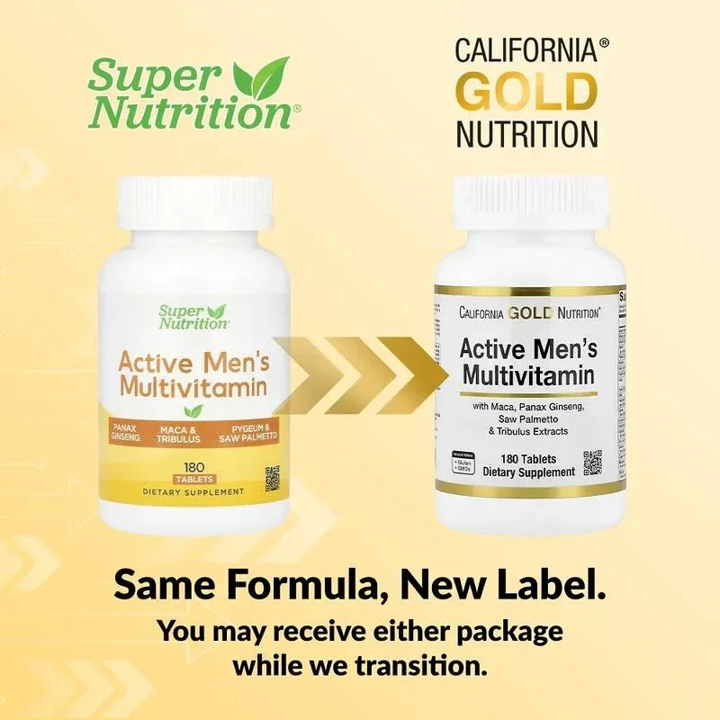 California Gold Nutrition, Active Men's Multivitamin with Panax Ginseng Extract, Maca, Saw Palmetto, and Tribulus, 180 Tablets - Image 4