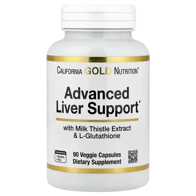 California Gold Nutrition, Advanced Liver Support with Milk Thistle Extract, L-Glutathione, Alpha Lipoic Acid, and Grape Seed Extract, 90 Veggie Capsules
