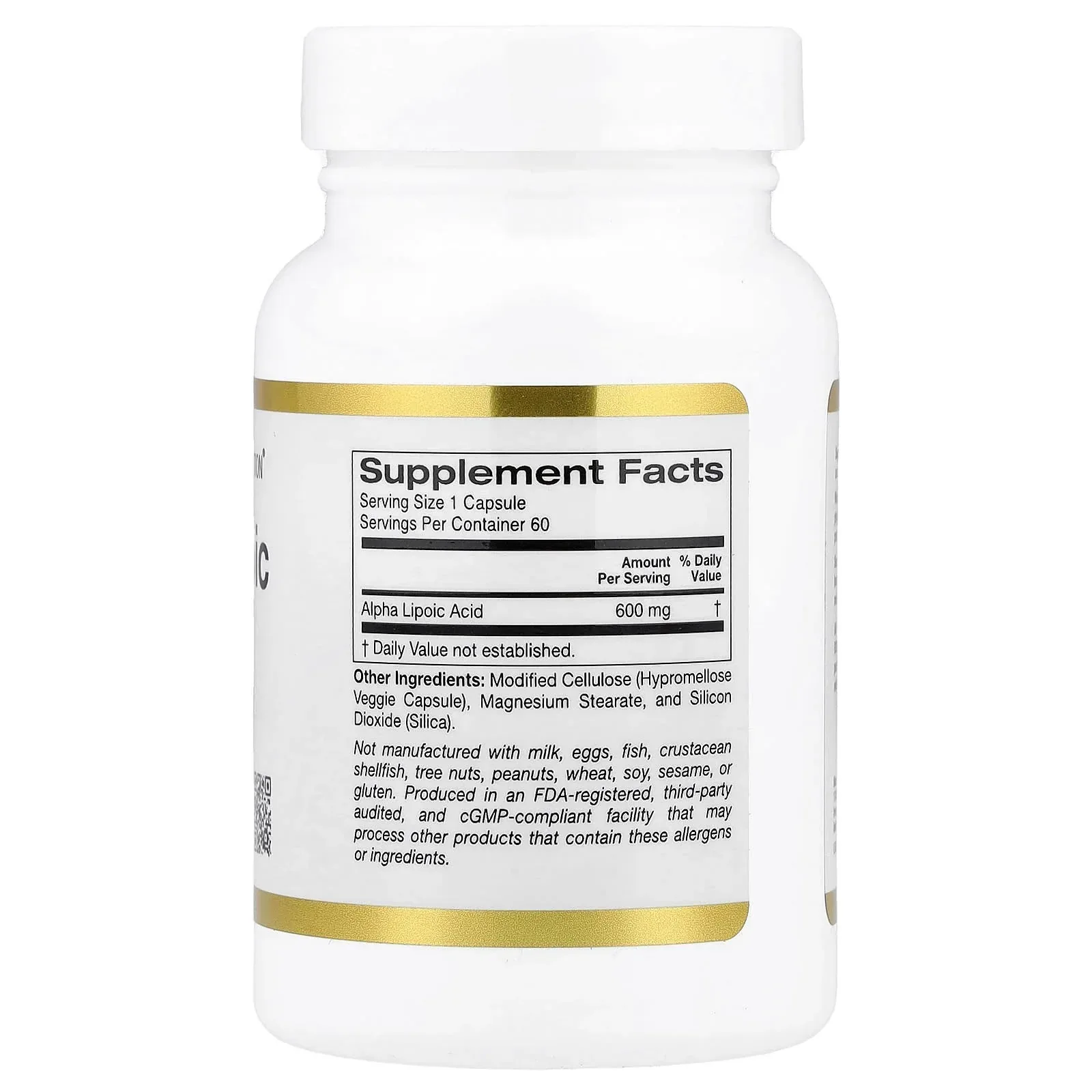 California Gold Nutrition, Alpha Lipoic Acid, 600 mg, 120 Veggie Capsules - Image 7