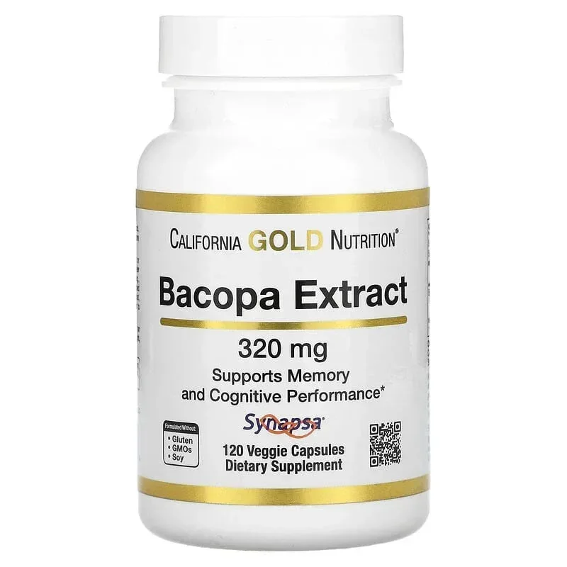 California Gold Nutrition, Bacopa Extract, 320 mg, 120 Veggie Capsules