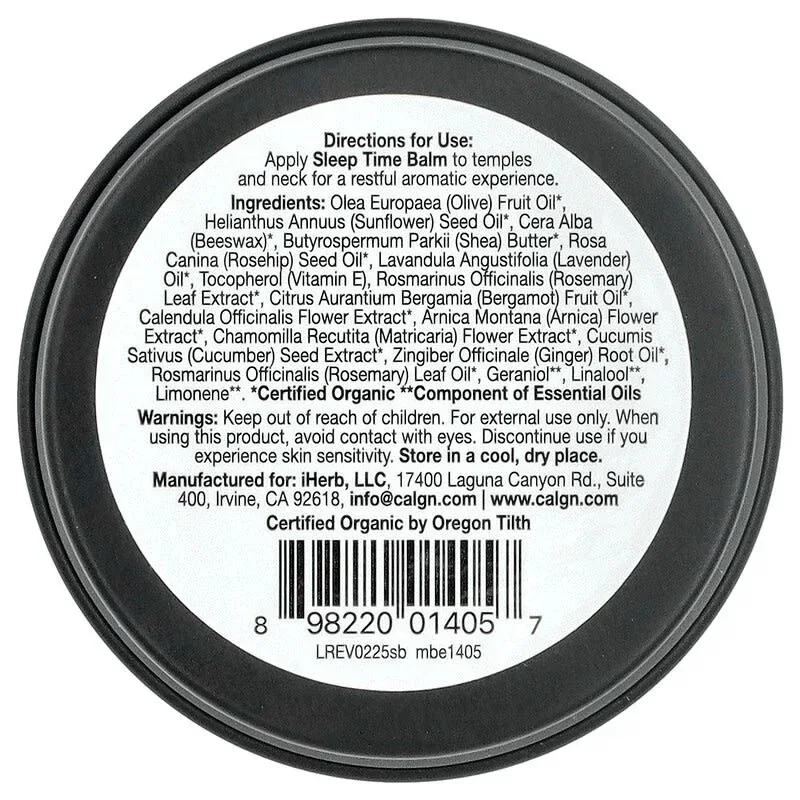 California Gold Nutrition, Beauty, Sleep Time Balm, Lavender & Chamomile, 0.6 oz (17 g) - Image 5