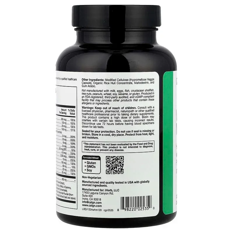 California Gold Nutrition, Beauty, Women's Hair Multivitamin, 120 Veggie Capsules - Image 2