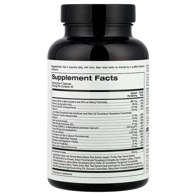 California Gold Nutrition, Beauty, Women's Hair Multivitamin, 120 Veggie Capsules - Image 3