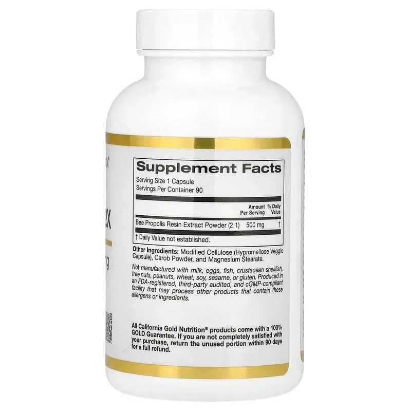 California Gold Nutrition, Bee Propolis 2X, Concentrated Extract, 500 mg - Image 2