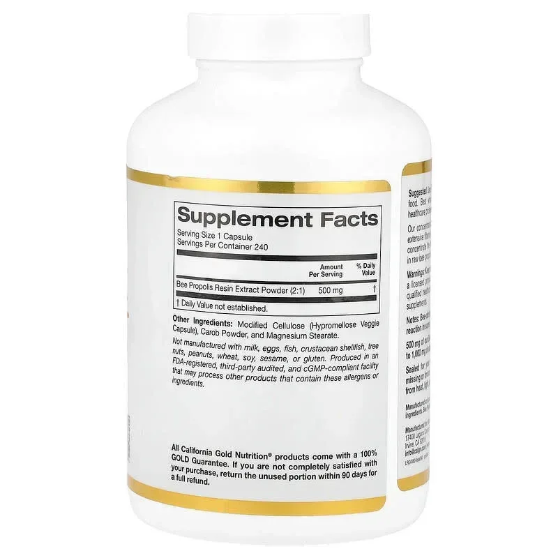 California Gold Nutrition, Bee Propolis 2X, Concentrated Extract, 500 mg - Image 7