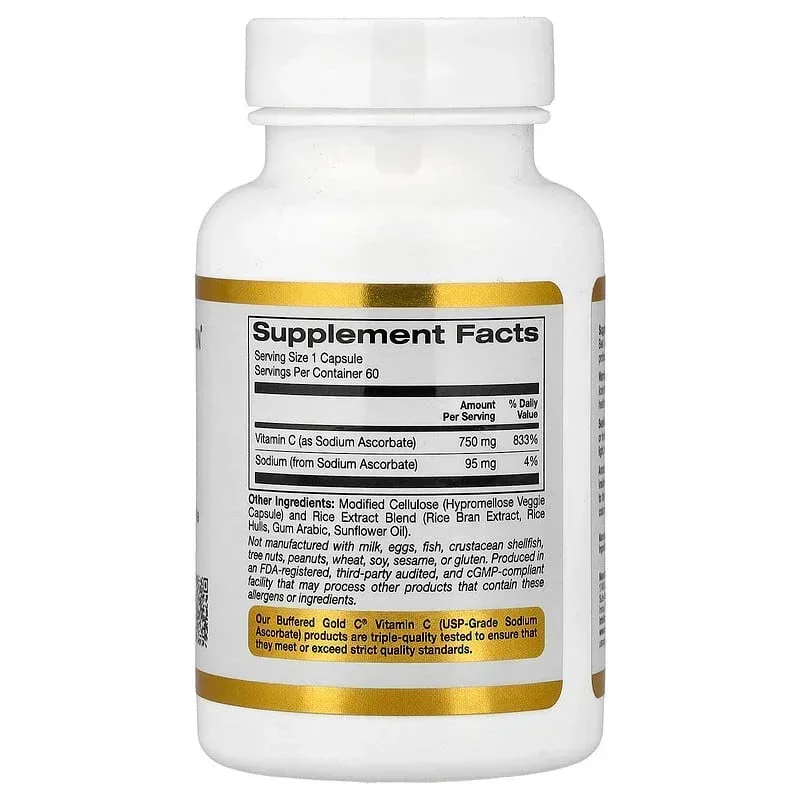 California Gold Nutrition, Buffered Gold C®, GOLD Standard Sodium Ascorbate (Vitamin C) - Image 2