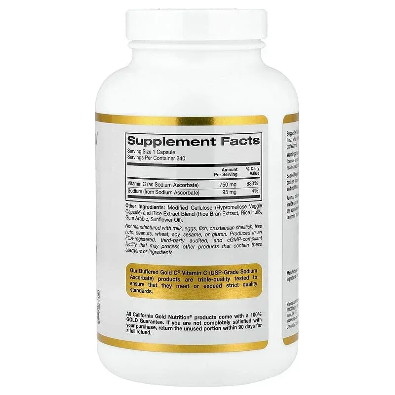 California Gold Nutrition, Buffered Gold C®, GOLD Standard Sodium Ascorbate (Vitamin C) - Image 7