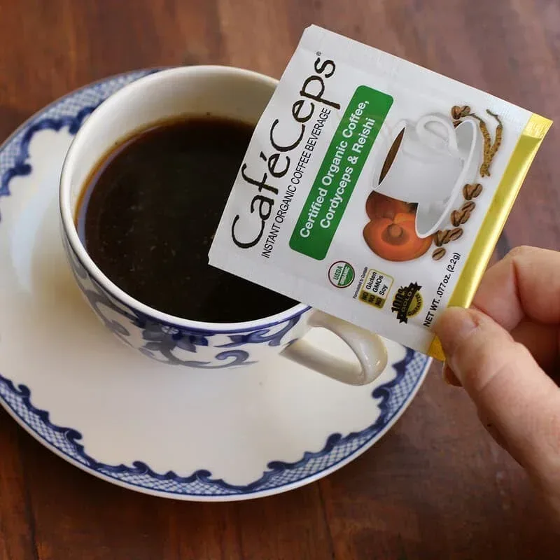 California Gold Nutrition, CafeCeps, Certified Organic Instant Coffee with Full-Spectrum, Organic Cordyceps and Reishi Mushroom Powder, 3.5 oz (100 g) - Image 7