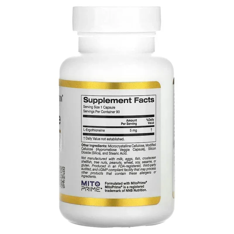 California Gold Nutrition, Ergothioneine, 90 Veggie Capsules - Image 2