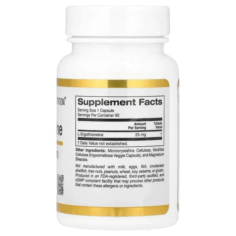 California Gold Nutrition, Ergothioneine, 90 Veggie Capsules - Image 7