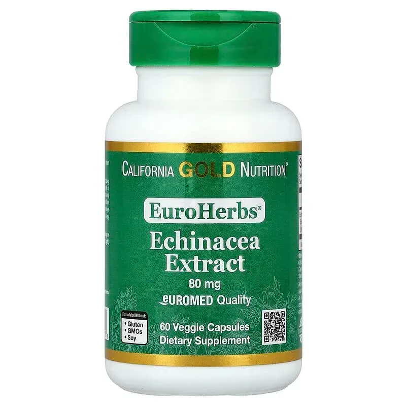 California Gold Nutrition, EuroHerbs™, Echinacea Herb Extract, Euromed Quality, 80 mg
