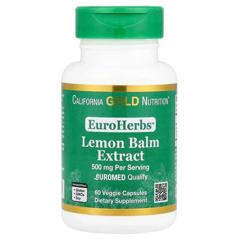 California Gold Nutrition, EuroHerbs™, Lemon Balm Extract, Euromed Quality, 500 mg