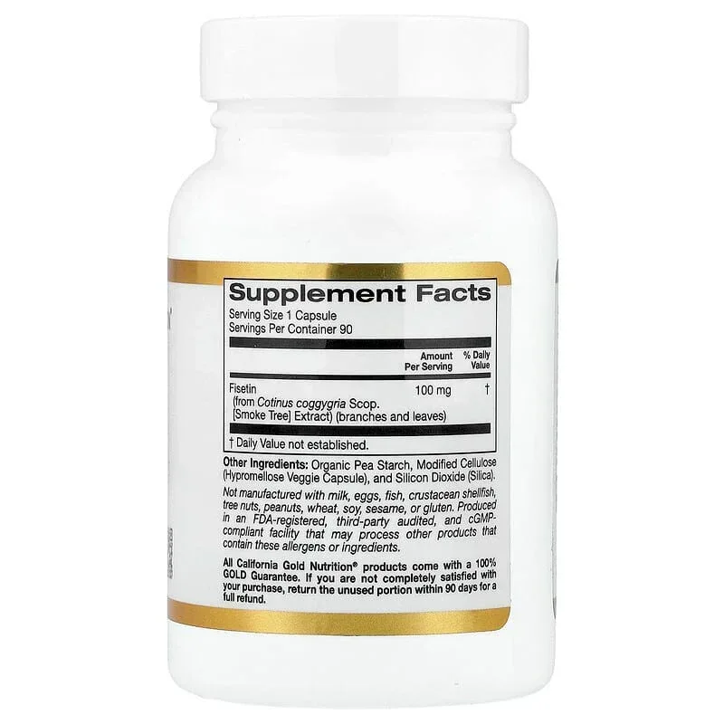 California Gold Nutrition, Fisetin, 100 mg, 90 Veggie Capsules - Image 2